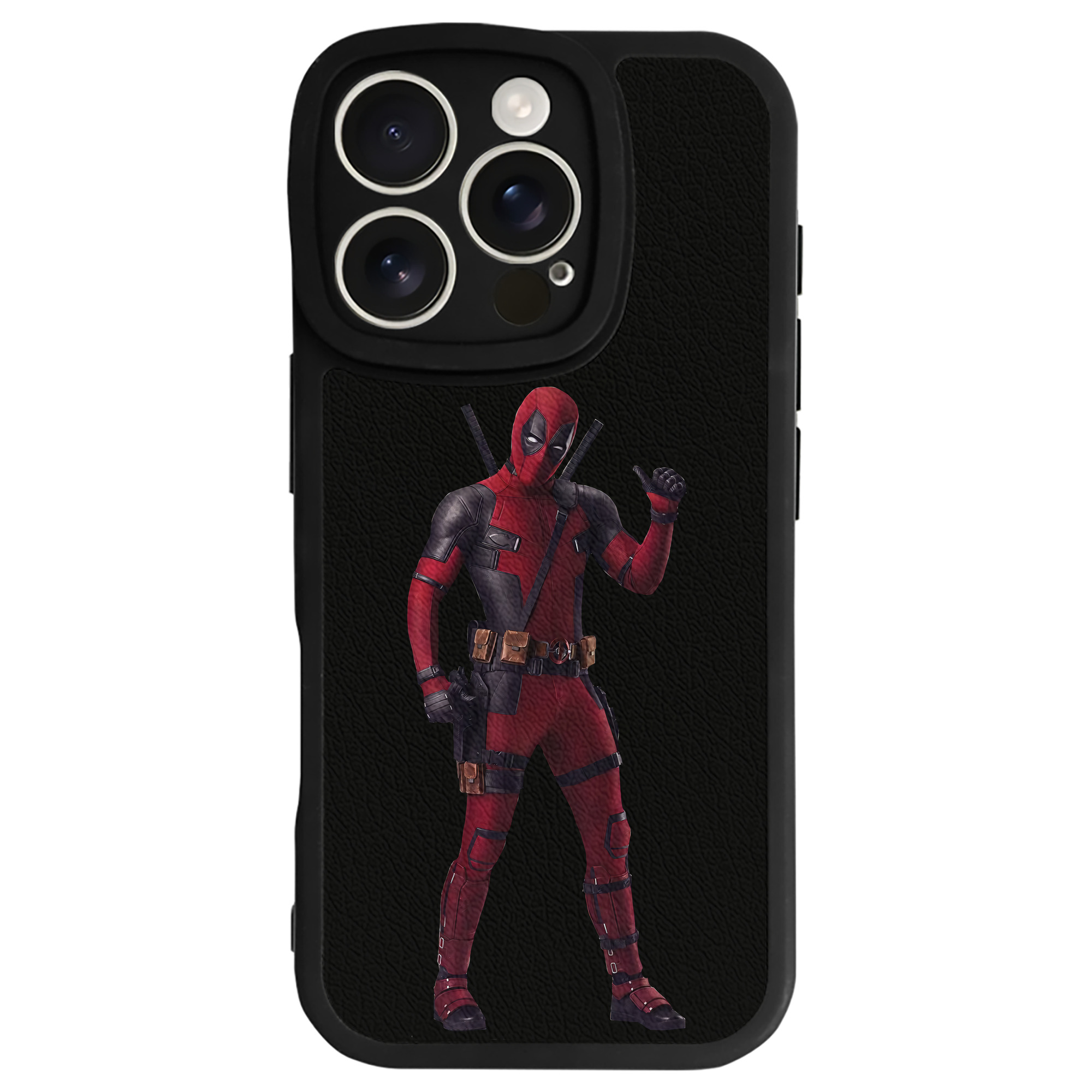 （画像用） Deadpool デッドプール 【iPhone 16シリーズ対応】シリコンスマホケース（レザー調） 材質：シリコン